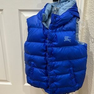 Burberry vest for boys/ you can wear both sides dark blue and light blue
